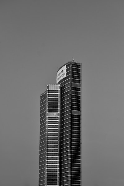 grayscale photo of high rise building